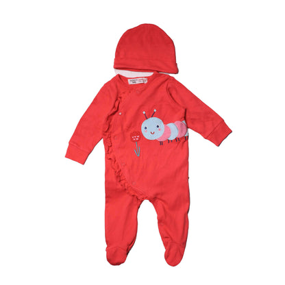 minoti baby red romper